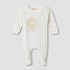 Giggles Cotton Round Neck Long Sleeve Sleepsuit with Snap Button Closure - Cream / 9-12 mths