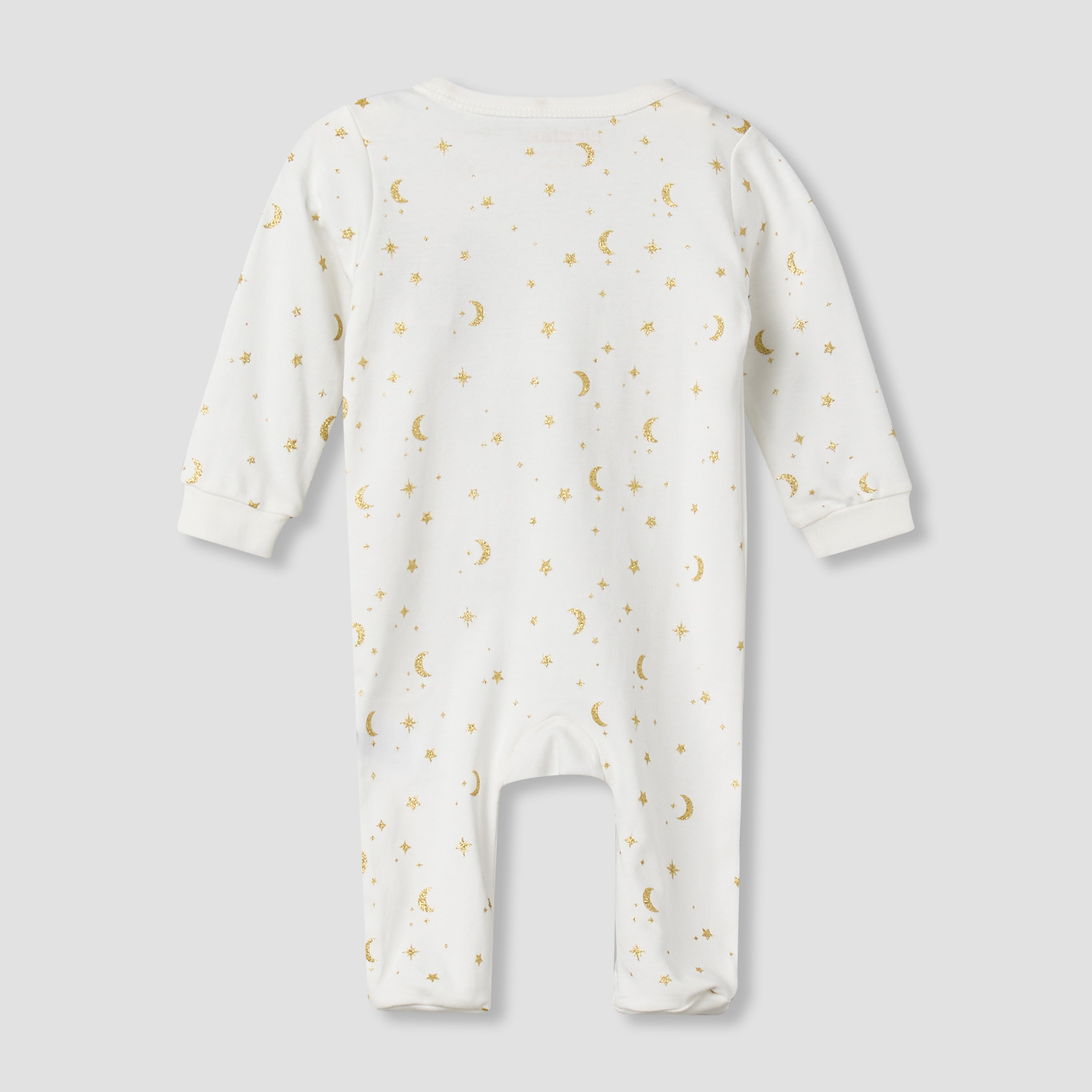 Giggles Cotton Round Neck Long Sleeve Sleepsuit with Snap Button Closure