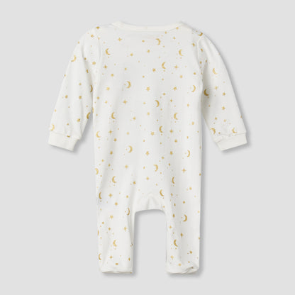 Giggles Cotton Round Neck Long Sleeve Sleepsuit with Snap Button Closure