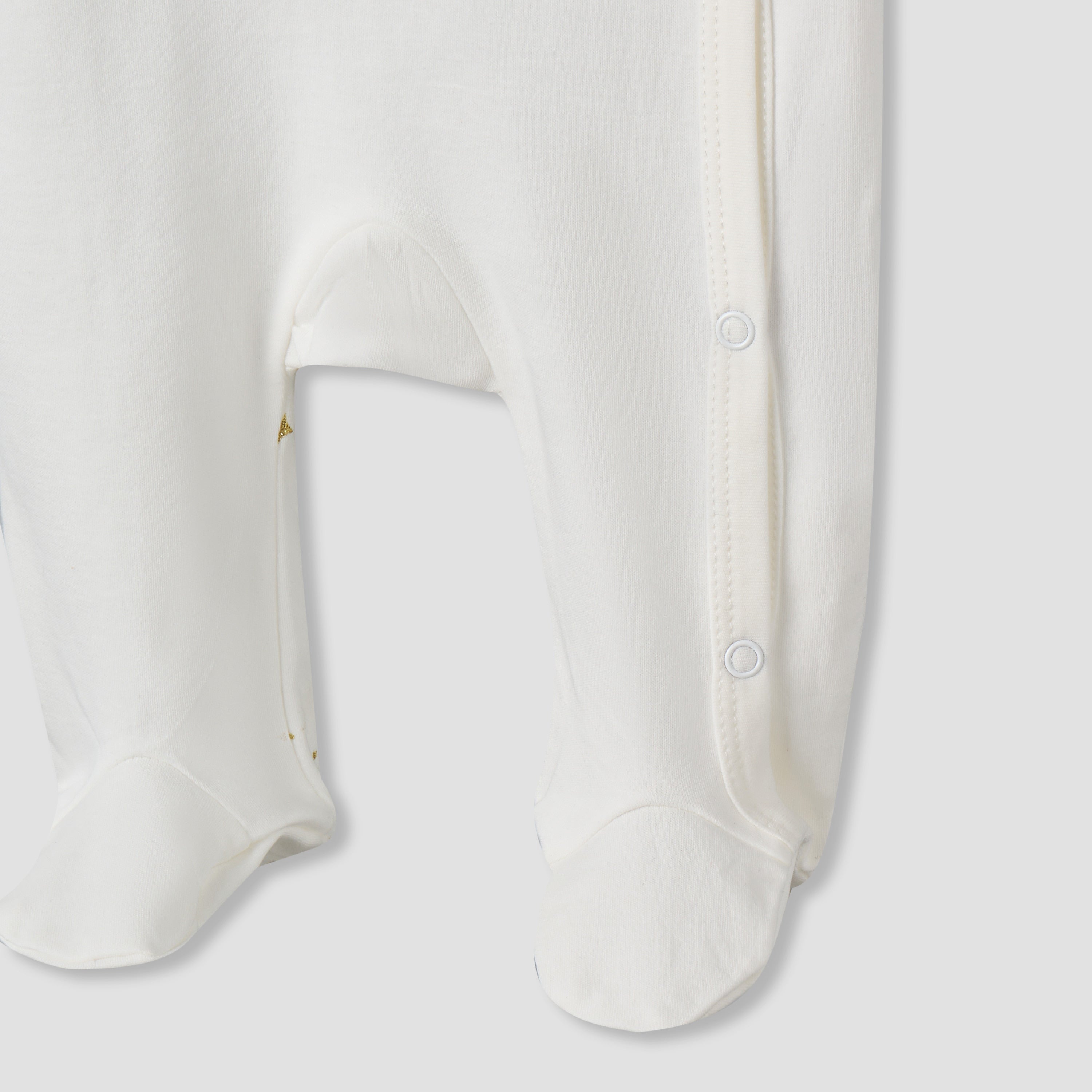 Giggles Cotton Round Neck Long Sleeve Sleepsuit with Snap Button Closure
