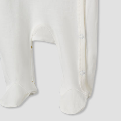 Giggles Cotton Round Neck Long Sleeve Sleepsuit with Snap Button Closure