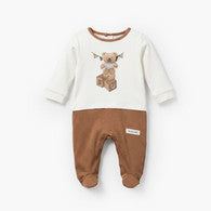 Juniors Cotton Round Neck Long Sleeves Sleepsuit with Teddy Bear Print-undefined-image-1