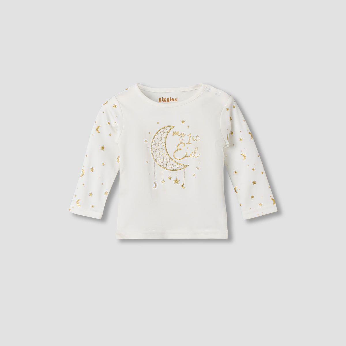 Giggles Cotton Round Neck Long Sleeve Pyjama Set with Print