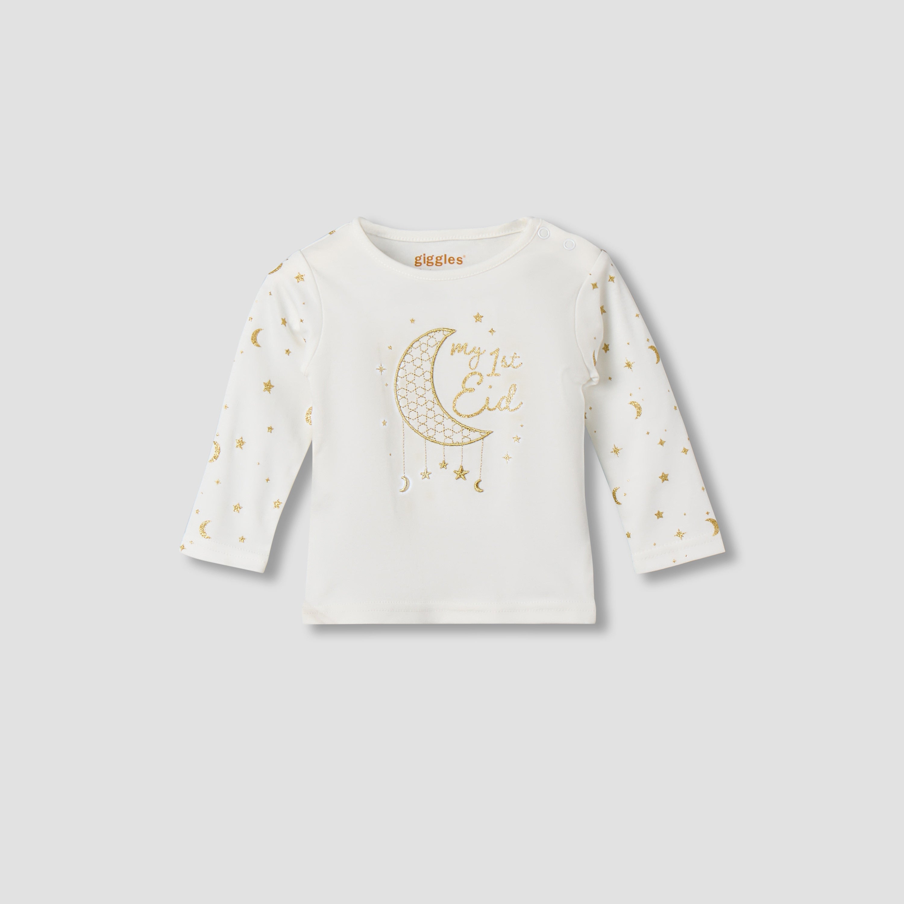 Giggles Cotton Round Neck Long Sleeve Pyjama Set with Print