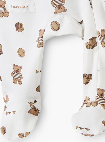 Juniors Cotton Round Neck Long Sleeves Sleepsuit with Bear Print-baby-boys-clothing-nightwear-sleepsuits-image-5