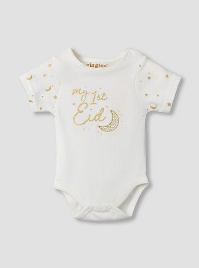 Giggles Round Neck Short Sleeve Bodysuit with Snap Button Closure-baby-girls-clothing-bodysuits-image-2