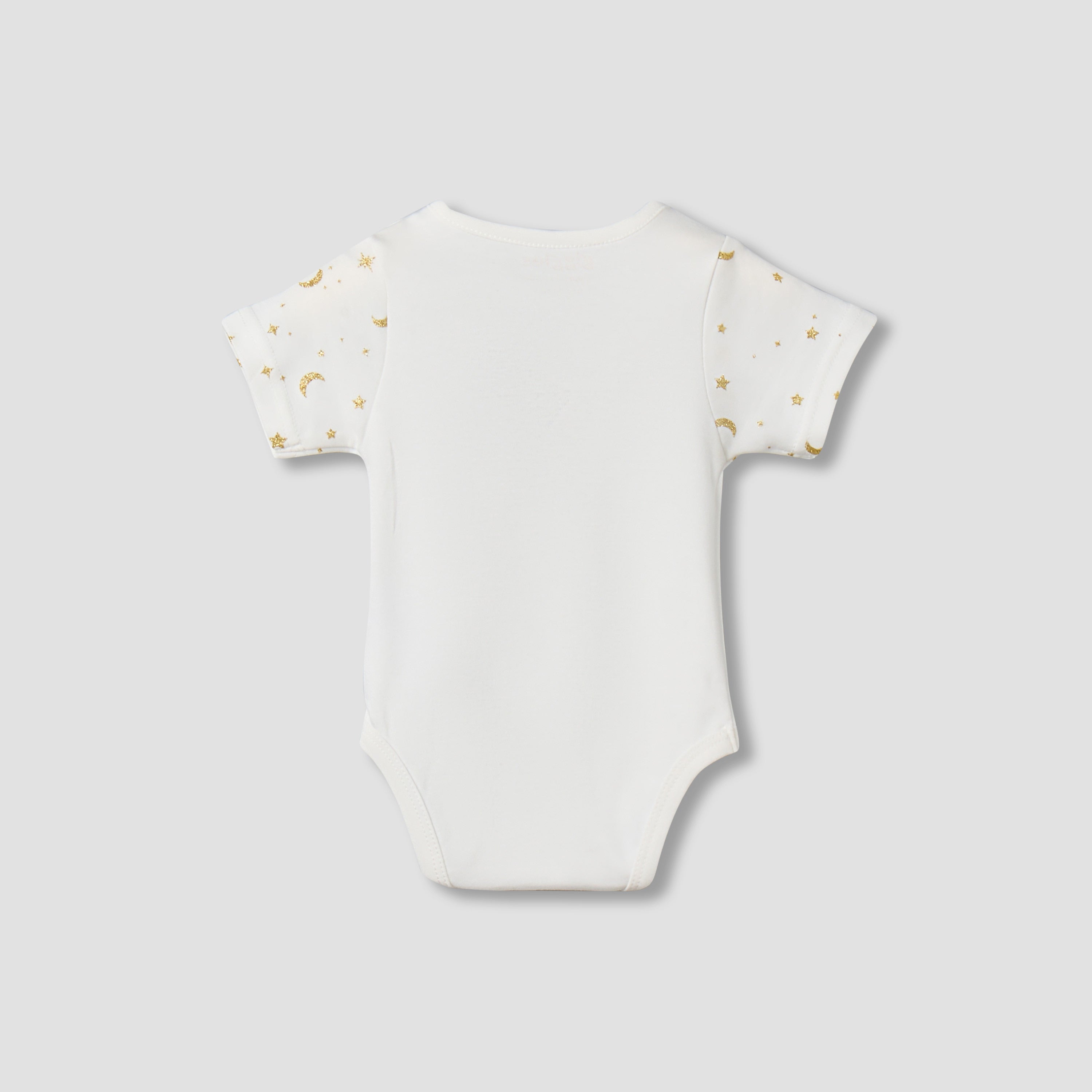 Giggles Round Neck Short Sleeve Bodysuit with Snap Button Closure
