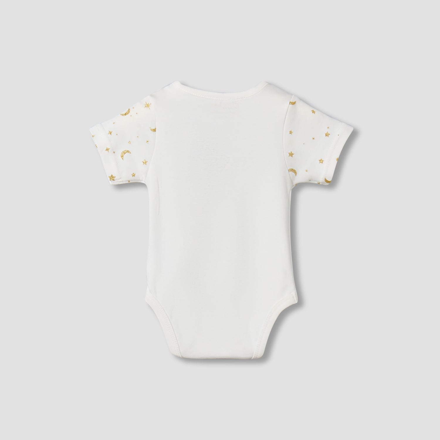Giggles Round Neck Short Sleeve Bodysuit with Snap Button Closure