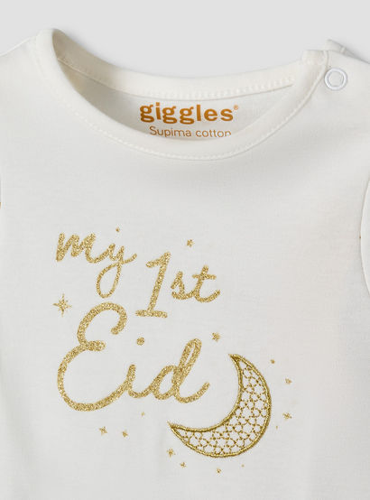 Giggles Round Neck Short Sleeve Bodysuit with Snap Button Closure-baby-girls-clothing-bodysuits-image-4