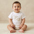 Giggles Round Neck Short Sleeve Bodysuit with Snap Button Closure - Cream / 12-18 mths