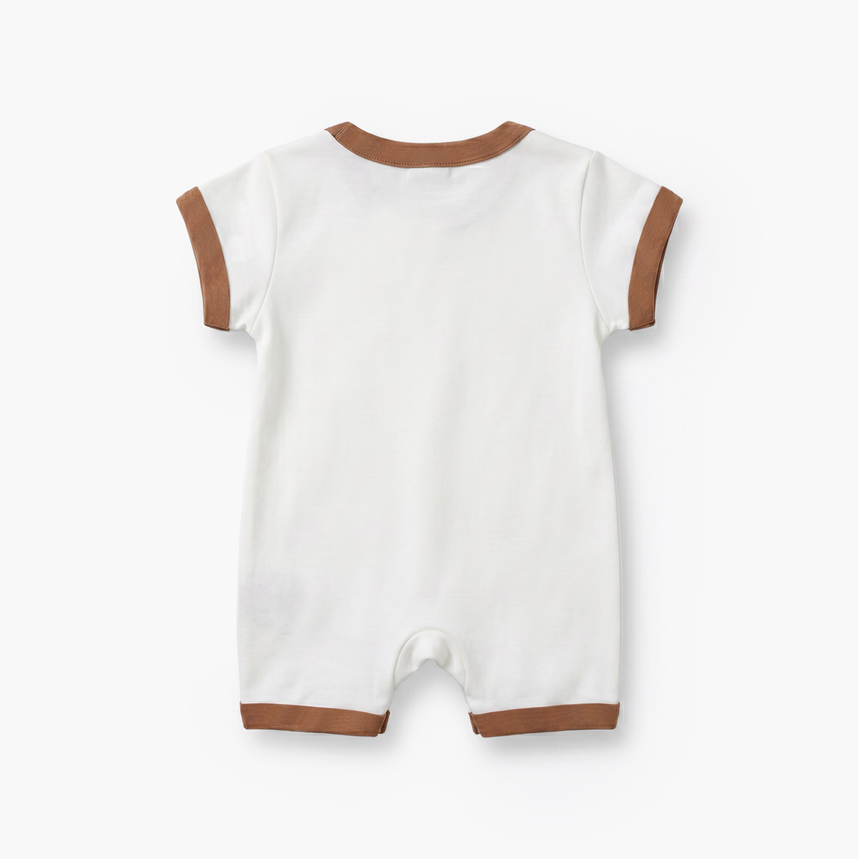 Juniors Crew Neck Short Sleeves Romper with Bear Print
