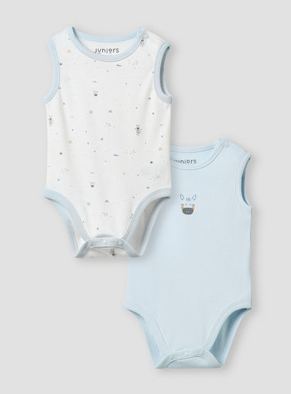 Juniors Printed Sleeveless Bodysuit - Set of 2-baby-boys-clothing-bodysuits-image-1