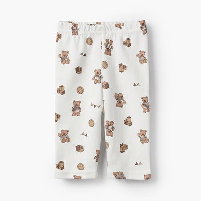 Juniors Cotton Collared Long Sleeves Pyjama Set with Teddy Bear Print