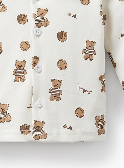 Juniors Cotton Collared Long Sleeves Pyjama Set with Teddy Bear Print-baby-boys-clothing-nightwear-pyjamasets-image-6