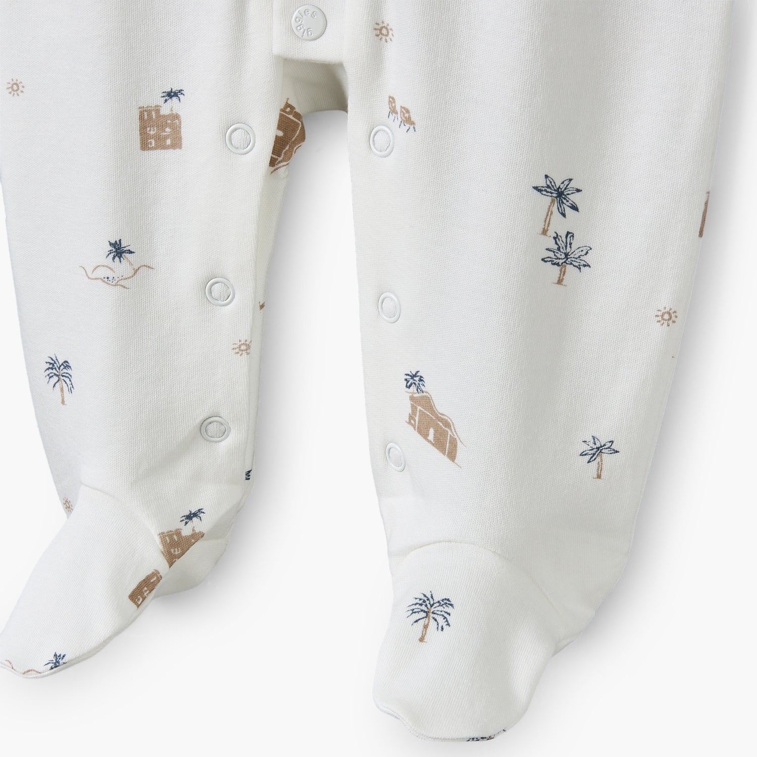 Giggles Mandarin Collar Long Sleeves Sleepsuit with Fun Print