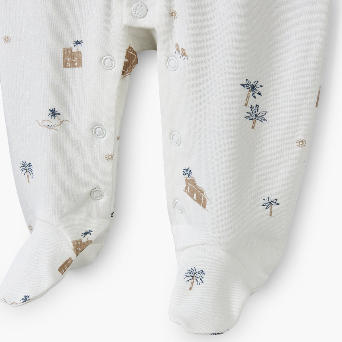 Giggles Mandarin Collar Long Sleeves Sleepsuit with Fun Print