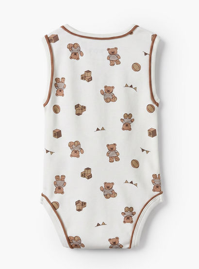 Juniors Crew Neck Sleeveless Bodysuit with Teddy Bear Print-baby-boys-clothing-bodysuits-image-3