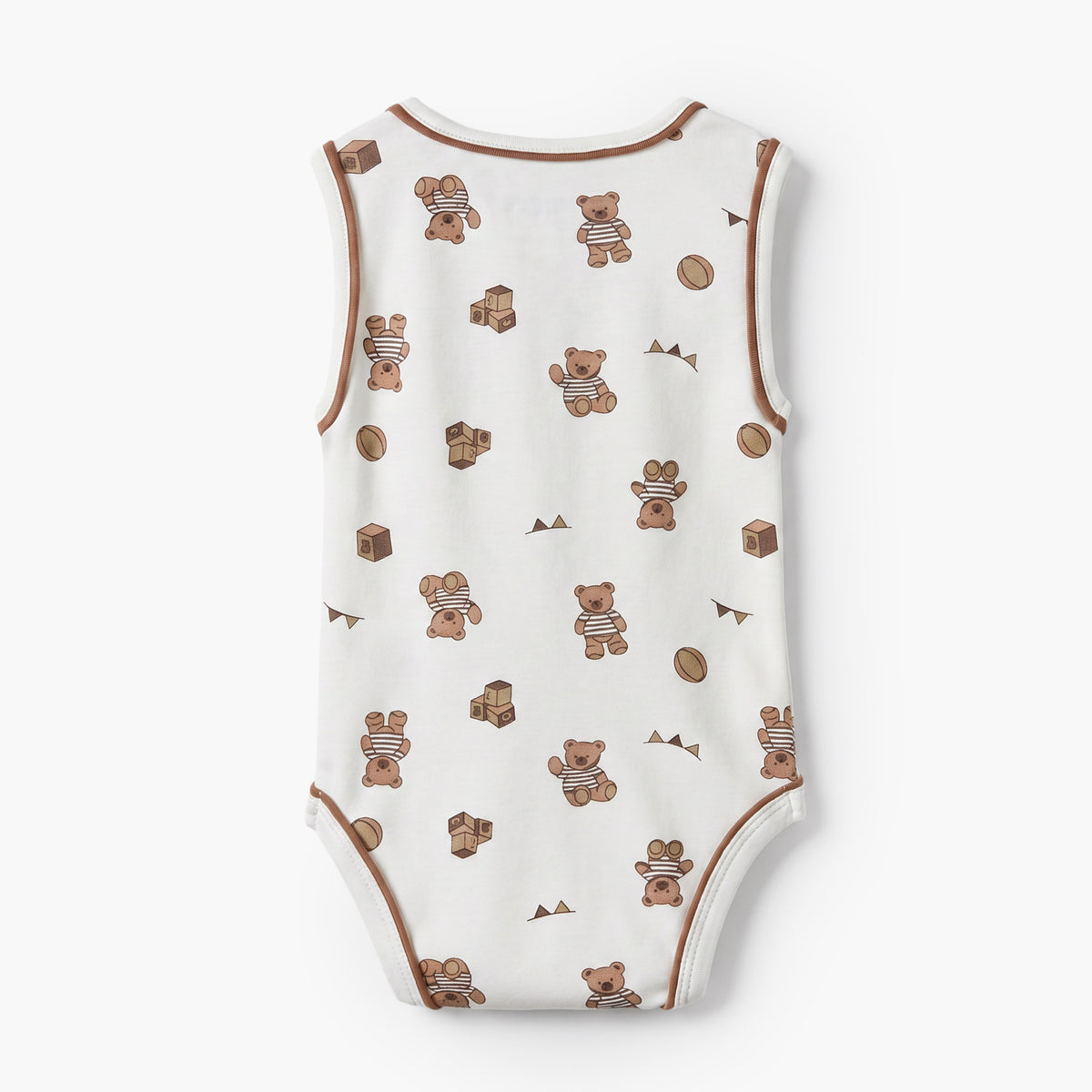 Juniors Crew Neck Sleeveless Bodysuit with Teddy Bear Print