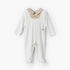 Giggles Collared Long Sleeves Sleepsuit with Pintuck Detail - Beige / 9-12 mths