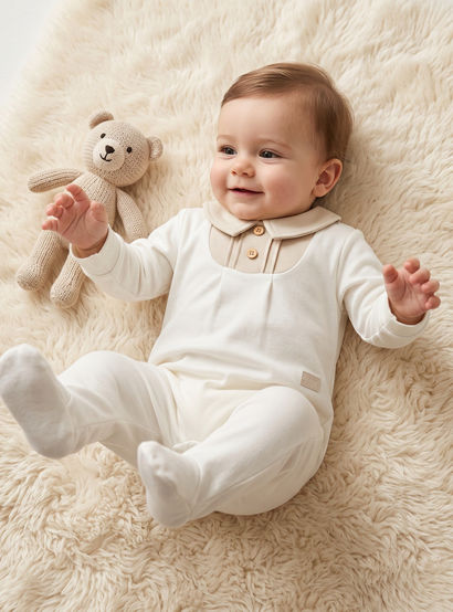 Giggles Collared Long Sleeves Sleepsuit with Pintuck Detail-baby-girls-clothing-nightwear-sleepsuits-image-1
