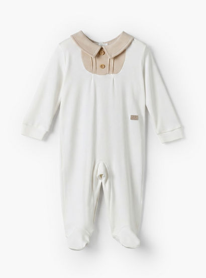 Giggles Collared Long Sleeves Sleepsuit with Pintuck Detail-baby-girls-clothing-nightwear-sleepsuits-image-2
