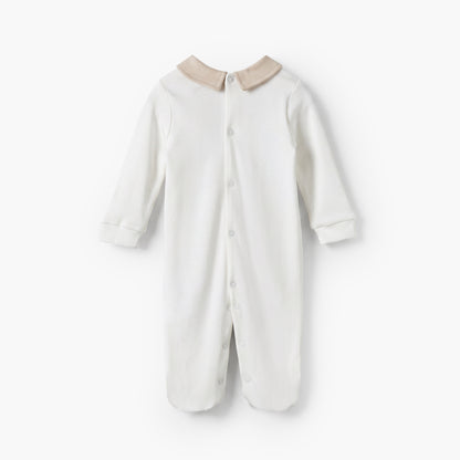 Giggles Collared Long Sleeves Sleepsuit with Pintuck Detail