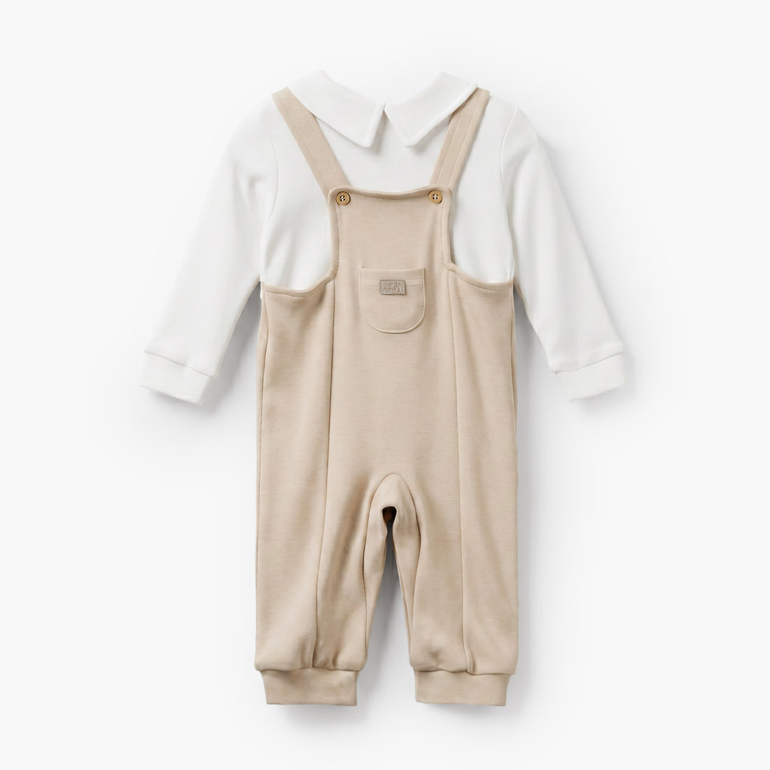 Giggles Collared Long Sleeves Sleepsuit with Colourblock Design