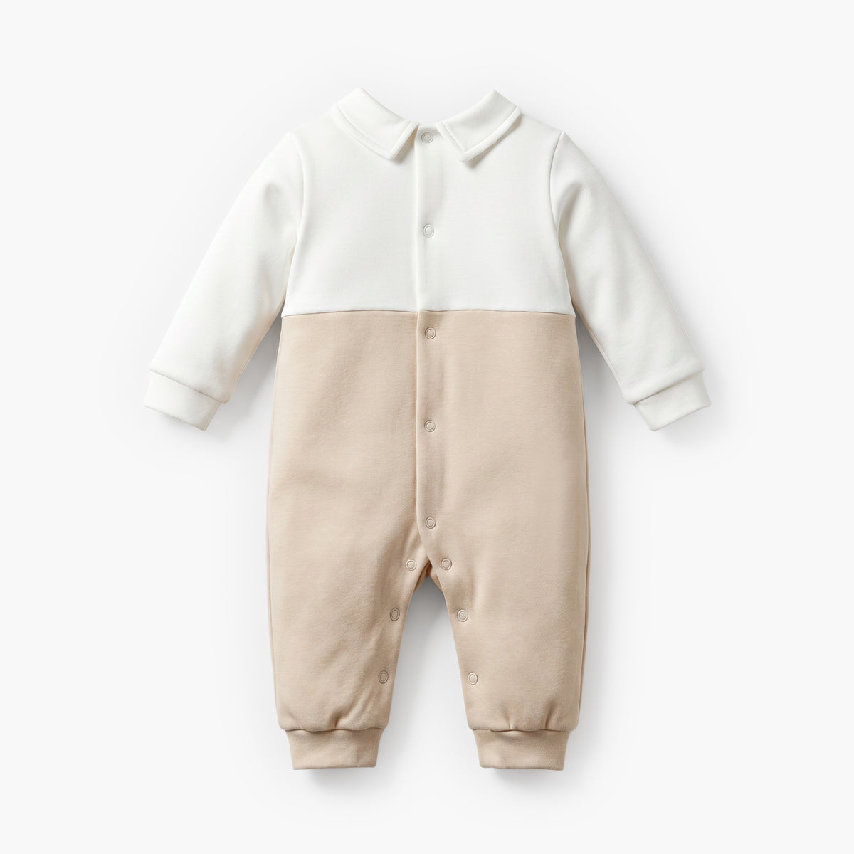 Giggles Collared Long Sleeves Sleepsuit with Colourblock Design