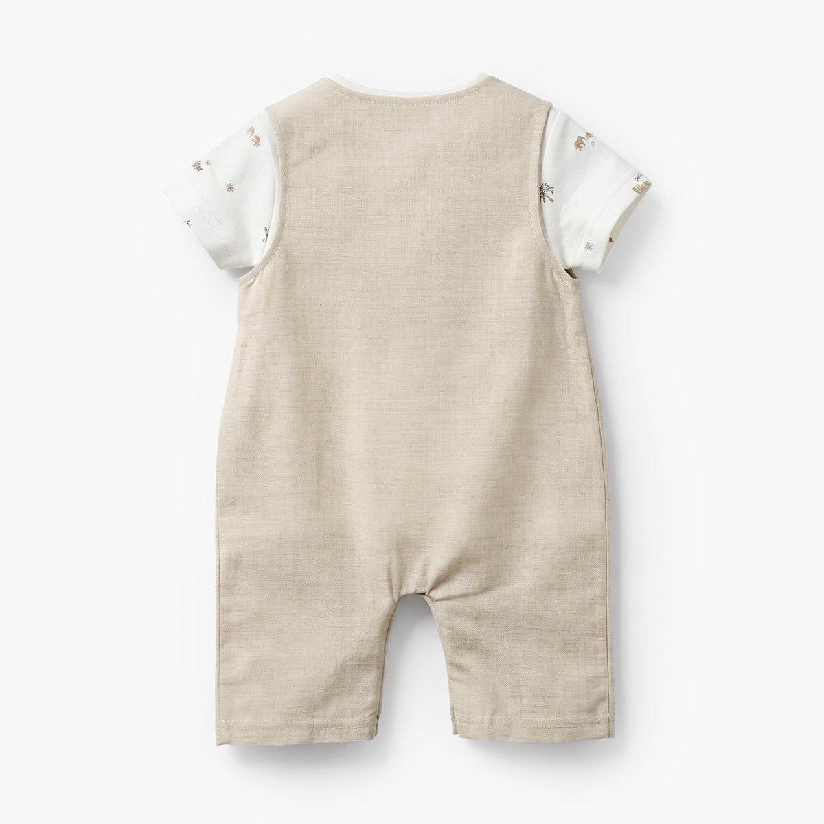 Giggles Crew Neck Short Sleeves T-shirt and Dungaree Set with Print