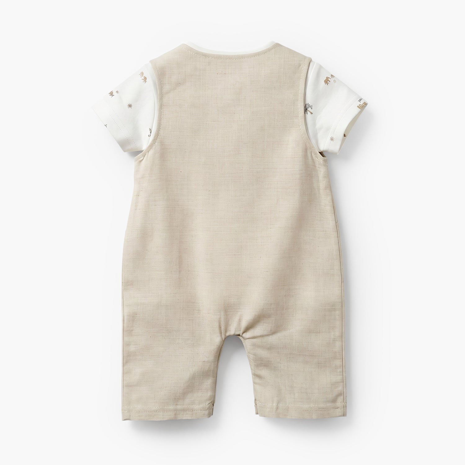 Giggles Crew Neck Short Sleeves T-shirt and Dungaree Set with Print