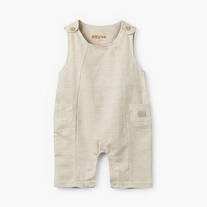 Giggles Crew Neck Short Sleeves T-shirt and Dungaree Set with Print
