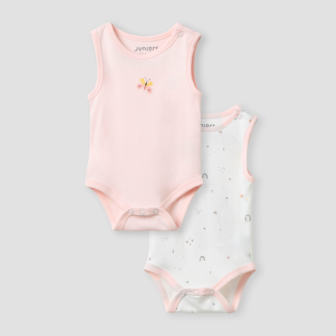 Juniors Printed Sleeveless Bodysuit - Set of 2 - Multicolour / 0-3 mths