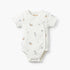 Giggles Round Neck Short Sleeves Bodysuit with Fun Print - Beige / 12-18 mths