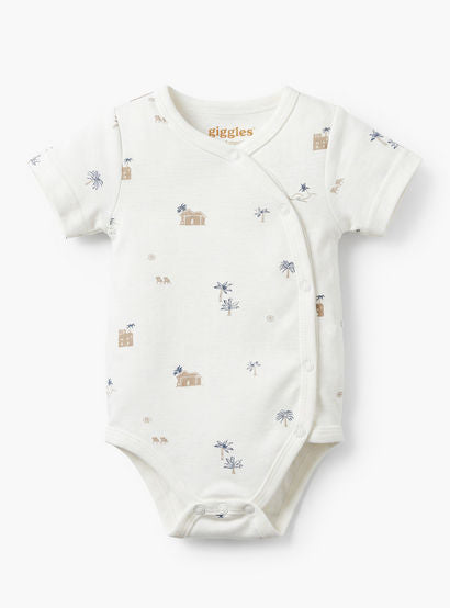 Giggles Round Neck Short Sleeves Bodysuit with Fun Print-baby-girls-clothing-bodysuits-image-2