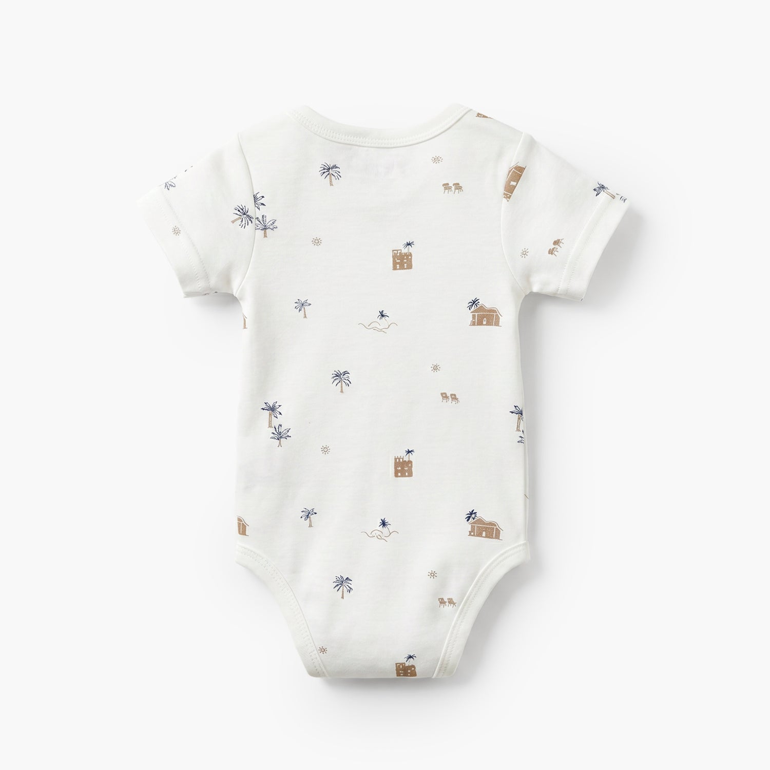 Giggles Round Neck Short Sleeves Bodysuit with Fun Print