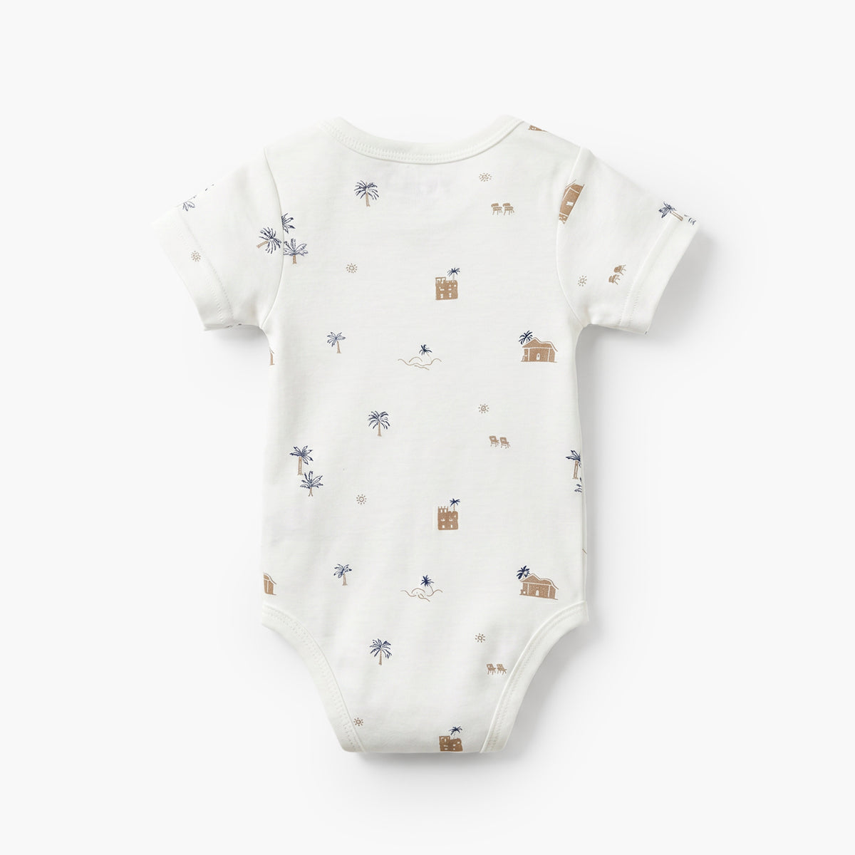 Giggles Round Neck Short Sleeves Bodysuit with Fun Print