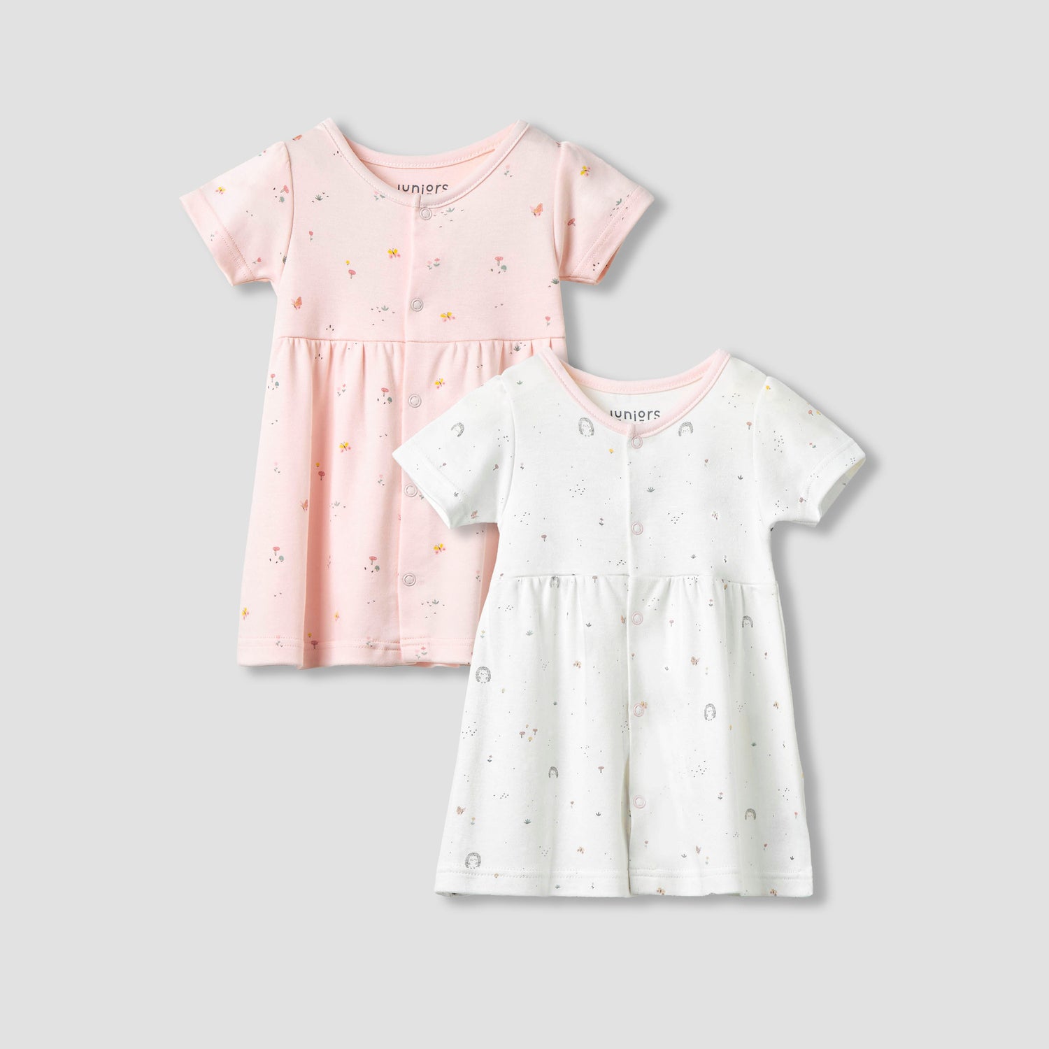 Juniors Printed Dress with Short Sleeves - Set of 2 - Multicolour / 0-3 mths
