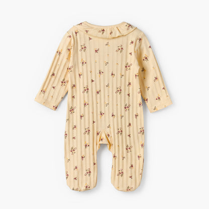 Juniors Cotton Round Neck Long Sleeves Sleepsuit with Floral Print