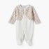 Juniors Cotton Round Neck Long Sleeves Sleepsuit with Floral Print - White / 9-12 mths