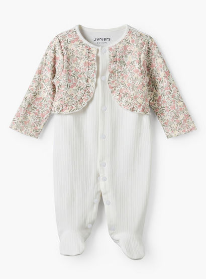 Juniors Cotton Round Neck Long Sleeves Sleepsuit with Floral Print-baby-girls-clothing-nightwear-sleepsuits-image-2