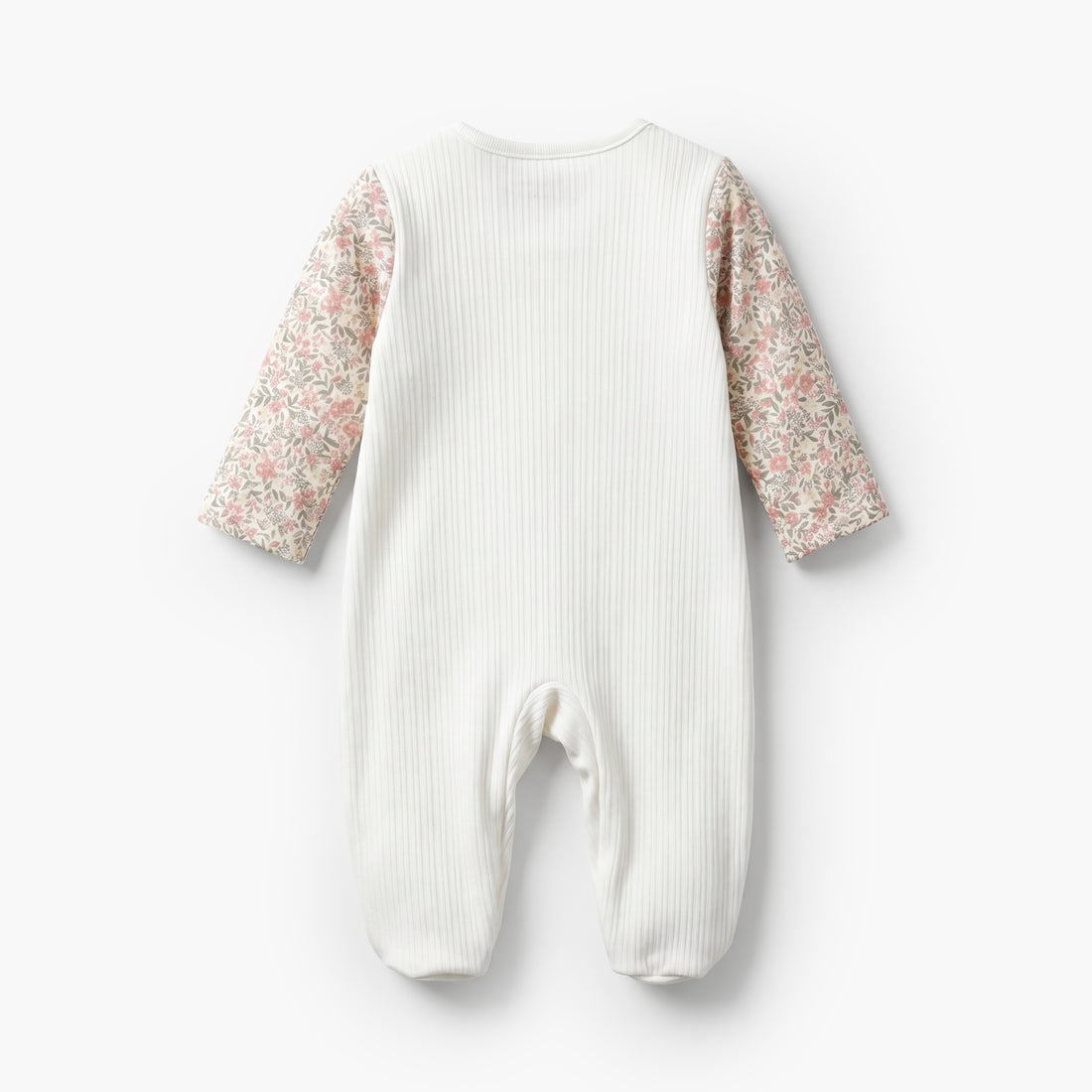 Juniors Cotton Round Neck Long Sleeves Sleepsuit with Floral Print