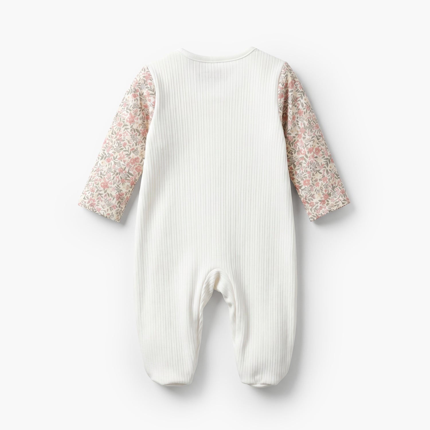 Juniors Cotton Round Neck Long Sleeves Sleepsuit with Floral Print