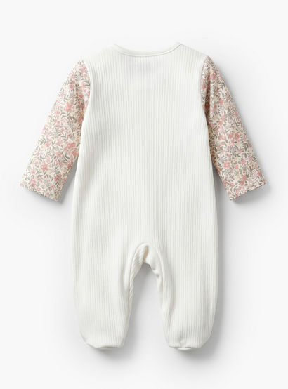 Juniors Cotton Round Neck Long Sleeves Sleepsuit with Floral Print-baby-girls-clothing-nightwear-sleepsuits-image-3