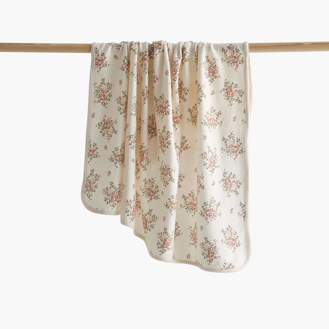 Juniors Floral Print Receiving Blanket - 70x70 cm - Cream / 0-6 mths