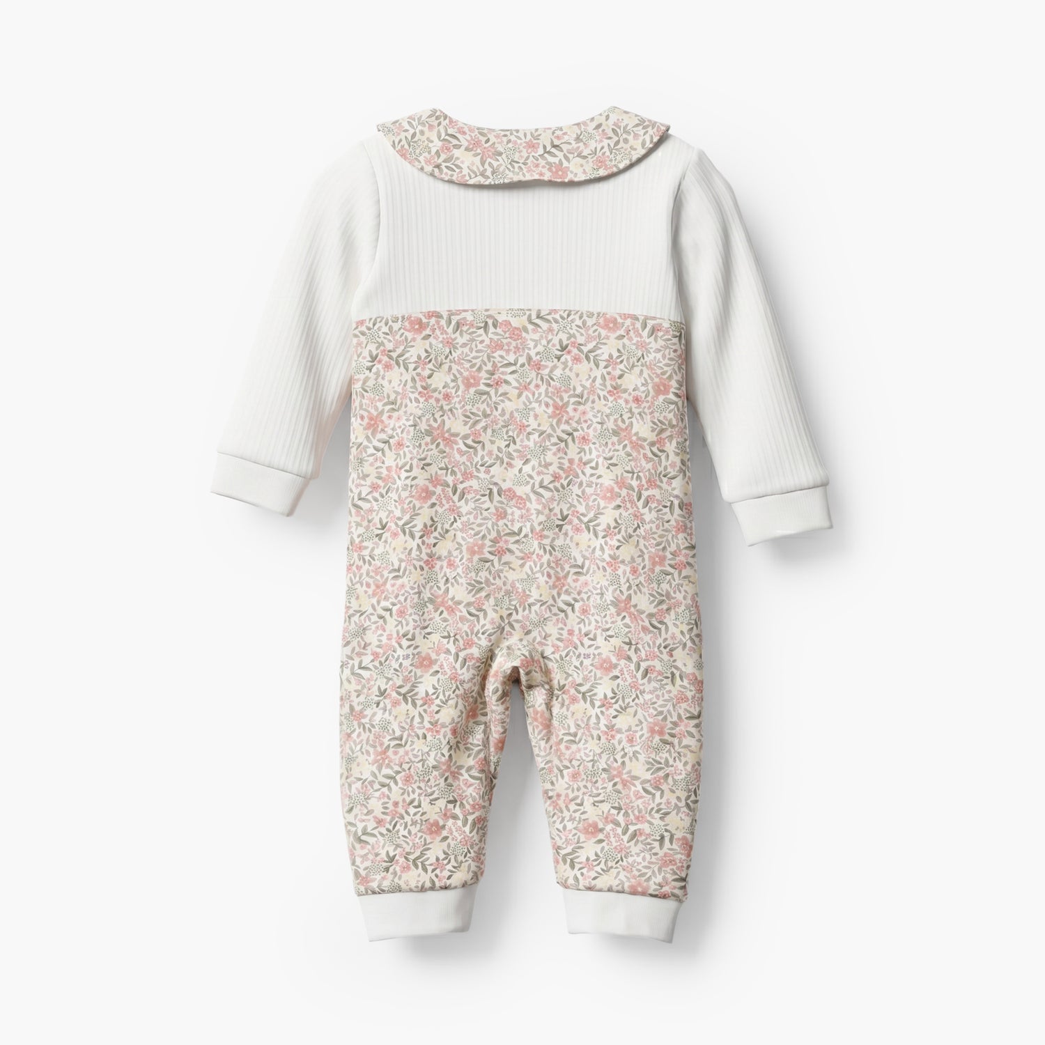 Juniors Cotton Collared Long Sleeves Sleepsuit with Floral Print