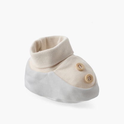 Giggles Booties with Slip-On Design, Button Accent