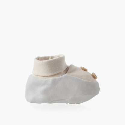 Giggles Booties with Slip-On Design, Button Accent