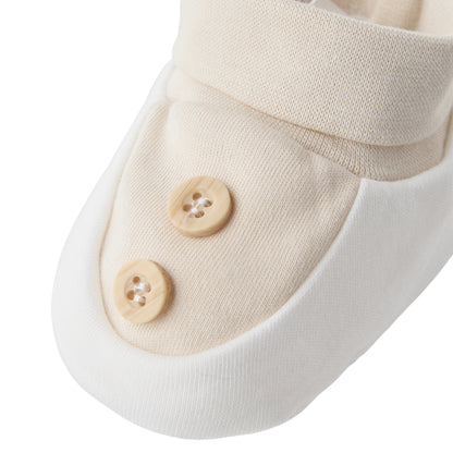 Giggles Booties with Slip-On Design, Button Accent
