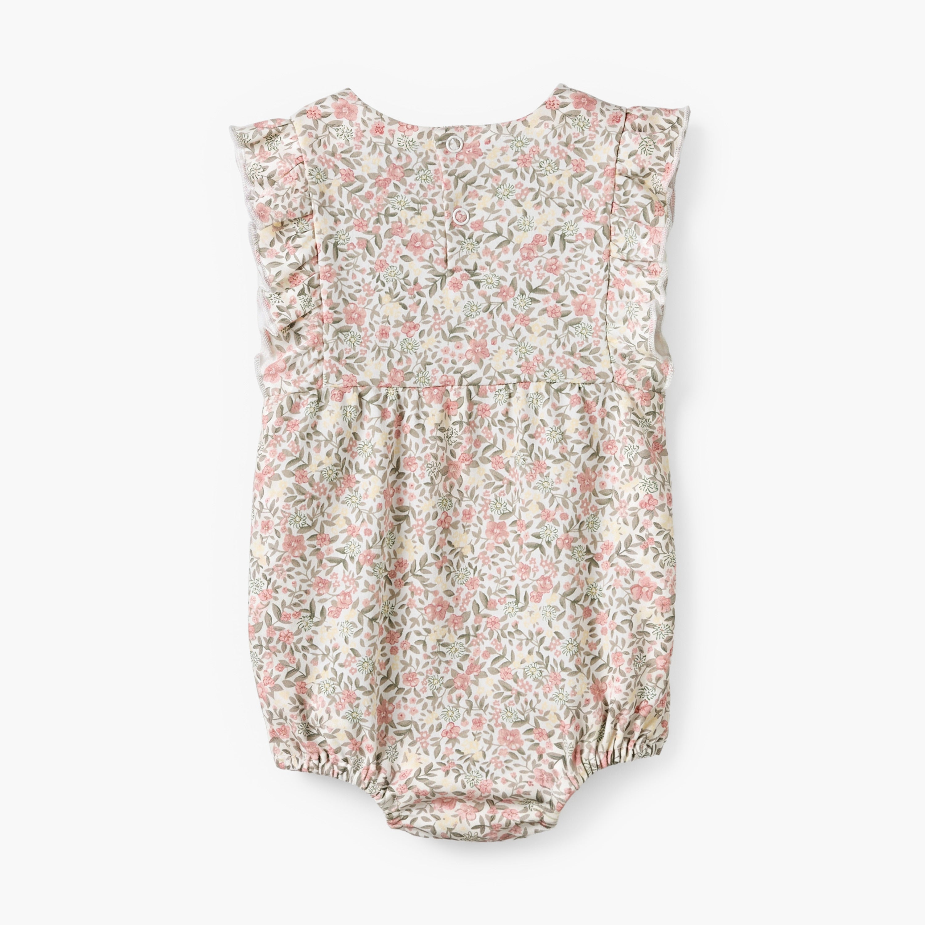 Juniors Crew Neck Sleeveless Romper with Floral Print