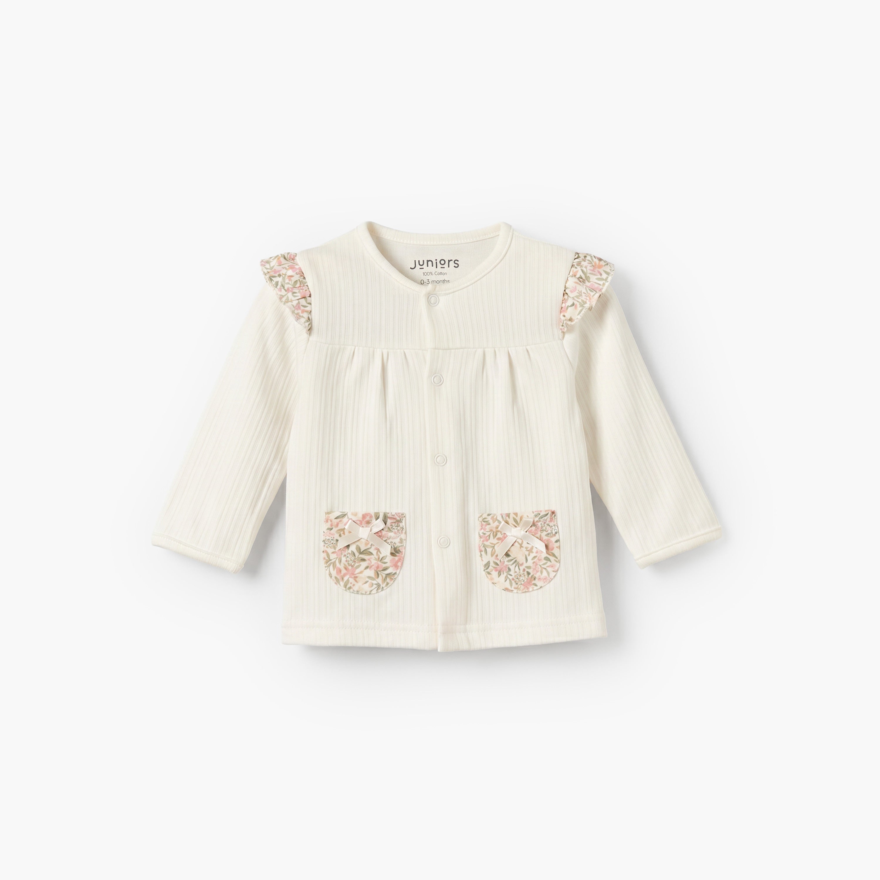 Juniors Cotton Round Neck Long Sleeves Pyjama Set with Floral Print